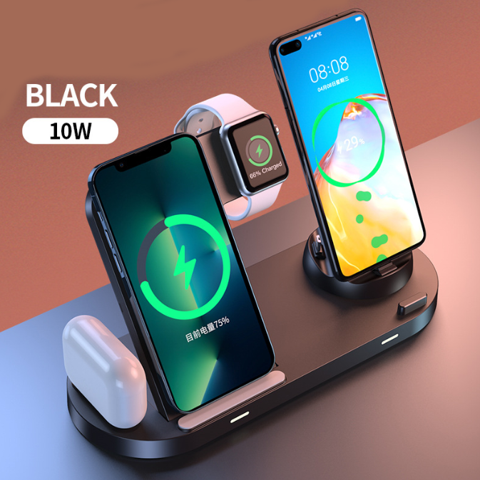 Chargeur Sans Fil 6 en 1 - iPhone, Airpods & Apple Watch