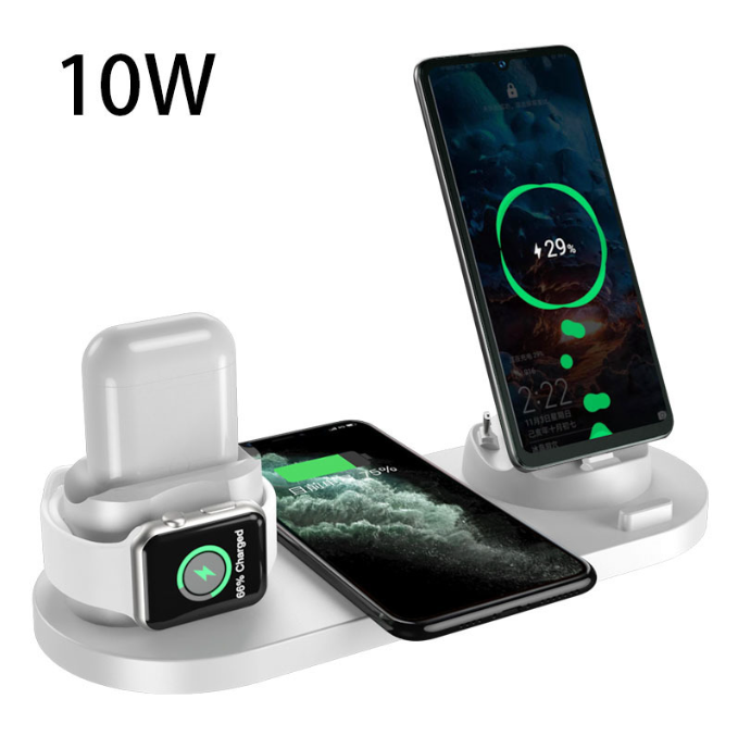 Chargeur Sans Fil 6-en-1 - iPhone, AirPods & Apple Watch