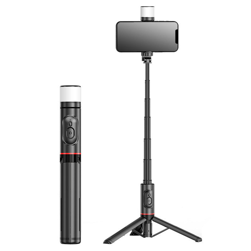 Perche à Selfie Bluetooth 3 en 1 avec Trépied Caché et Lumière LED Rotative